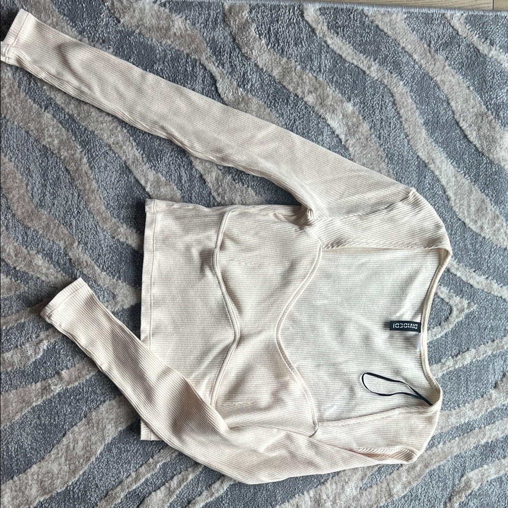 Divided Cream Long Sleeve Top